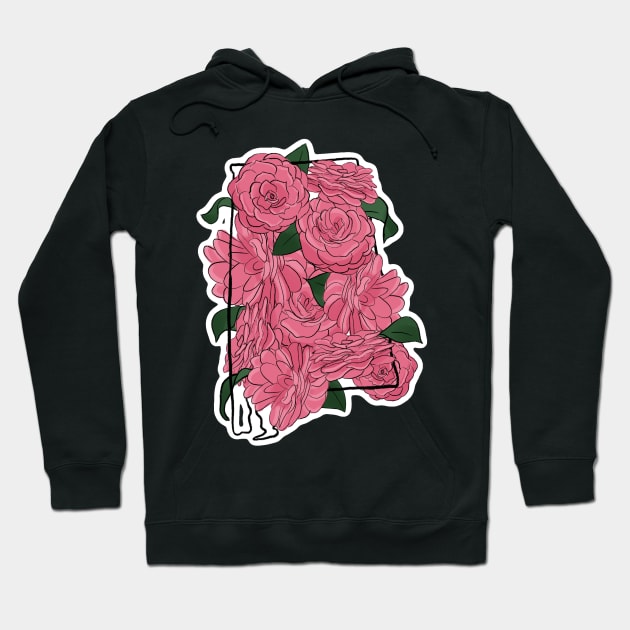 Alabama and State Flower Camellia Hoodie by A2Gretchen